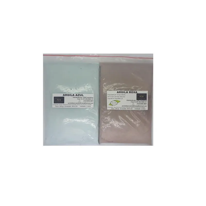 Argila Azul E Roxa 500gr Cada Pura Estética