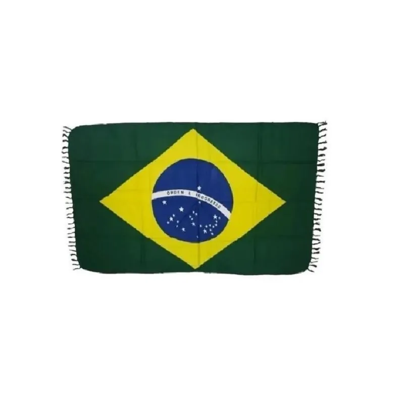 Canga De Praia Em Viscose Bandeira Brasil Melhor Qualidade