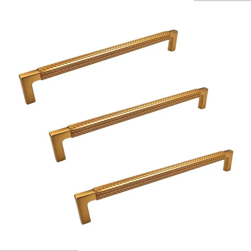 Kit 3 Puxador Zigrinato Il1780 224mm Bronze Esc( Dourado )