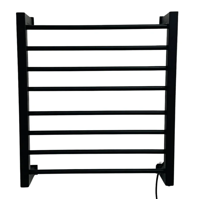 Toalheiro Térmico Sec 8 Barras Preto Fosco - Fio Lado Direito - Voltagem 220v