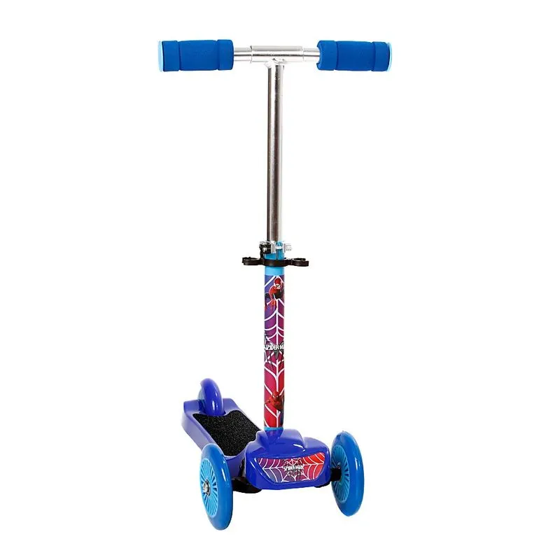 Patinete Para Crianças Scooter 3 Rodas Brinquedo Infantil Menino Azul Modelo Homem Aranha Speed Test Art Brink