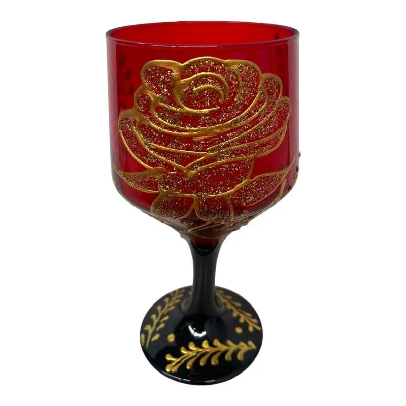 Taça Pomba Gira Preta Vermelha Rosa Buffet Cristal 300ml