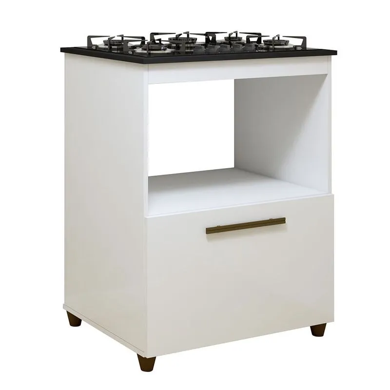 Balcão para Cooktop Viena 5 bocas 1 Porta Kaiki Móveis