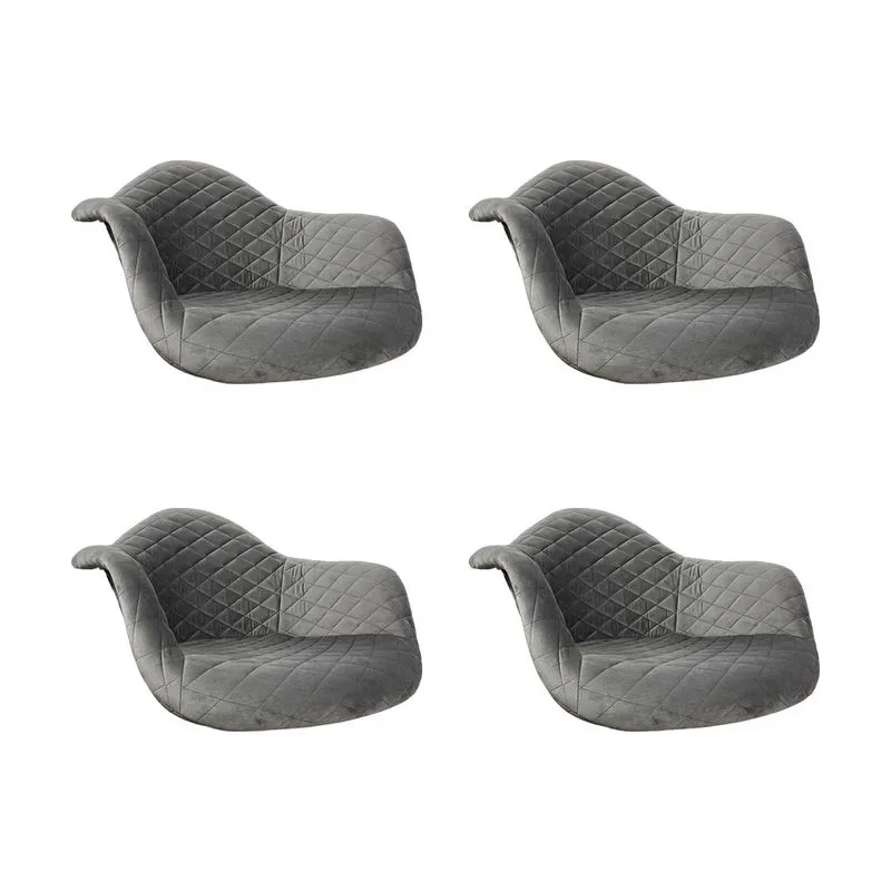 Kit 4 Assentos Estofados Grafite para Poltrona Jantar Eames Eiffel