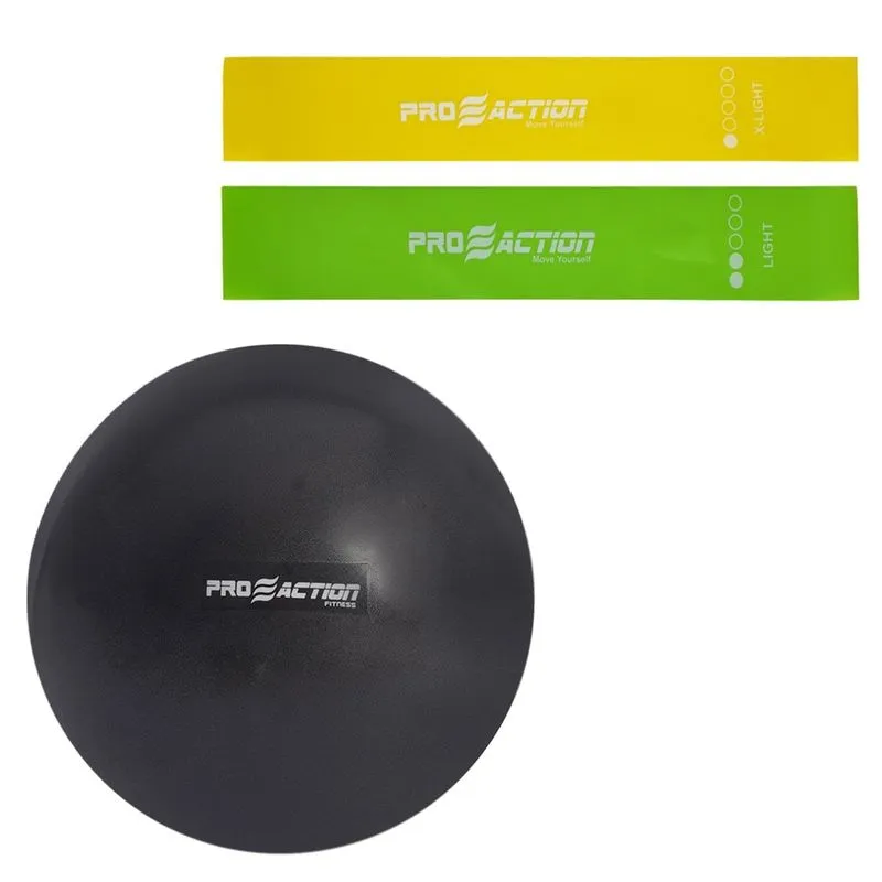 Bola Overball Proaction 26 CM + Mini Band Ultra Leve + Mini Band Leve Verde