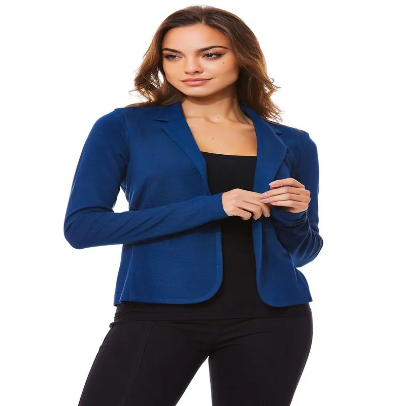 Blazer Feminino Liso Azul Marinho