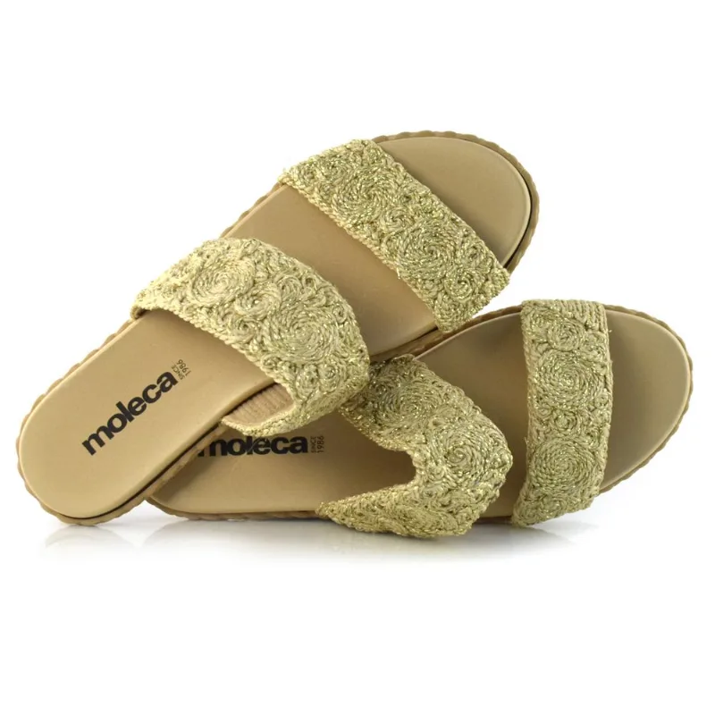 Sandália Rasteira Feminina Moleca Dourado 5452.127.26466 37