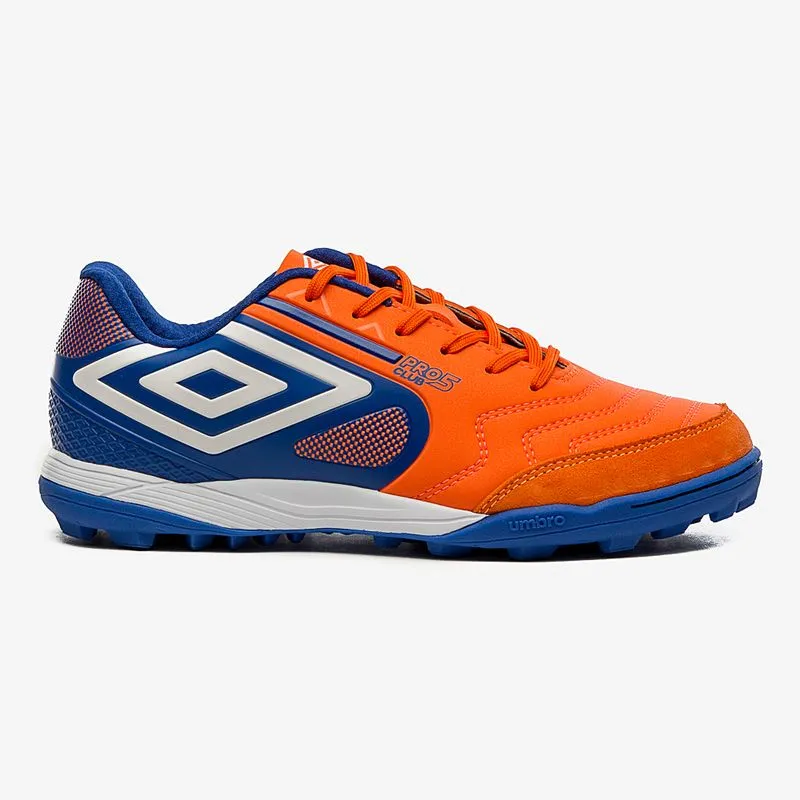 BOTIN SINTETICO UMBRO PRO 5 BUMP CLUB - NARANJA/BLANCO/AZUL - 42
