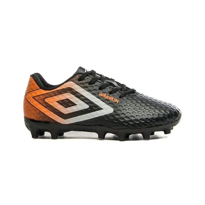 Chuteira de Campo Umbro Warskin Juvenil Preta PRETO/LARANJA/BRANCO - 35