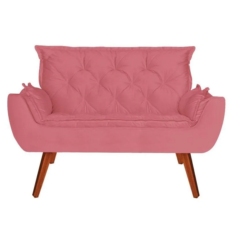 Namoradeira Opala Decorativa Suede Rosa Goiaba Kasa Sofá