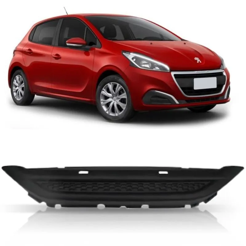 Grade Interna Parachoque Dianteiro Peugeot 208 2012 A 2016 Preta