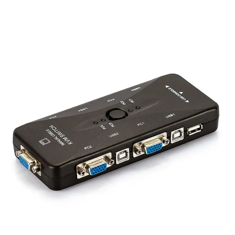 Chaveador Kvm Usb Switch Com 01 Entrada E 04 Saídas Vga