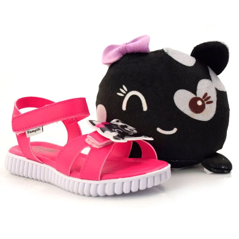 Sandália Infantil Pampili com Pelúcia Rosa 123.197 28