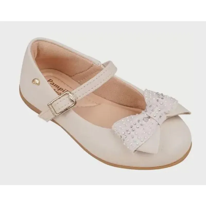 Sapatilha pampili bailarina nude glitter 19 ao 27 antiderrapante