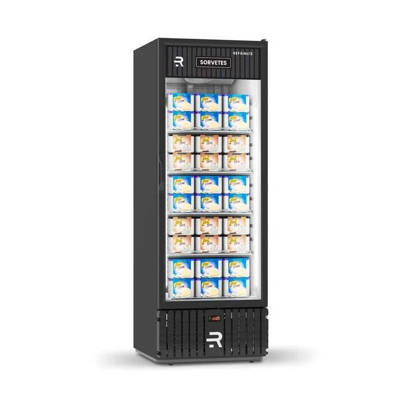Visa Cooler para Sorvete Porta Vidro Aquecido Refrimate VCS570PVPB 570L Ar Forçado -22°C 220V Visa Cooler para Sorvete Porta Vidro Aquecido Refrimate VCS570PVPB 570L 220V