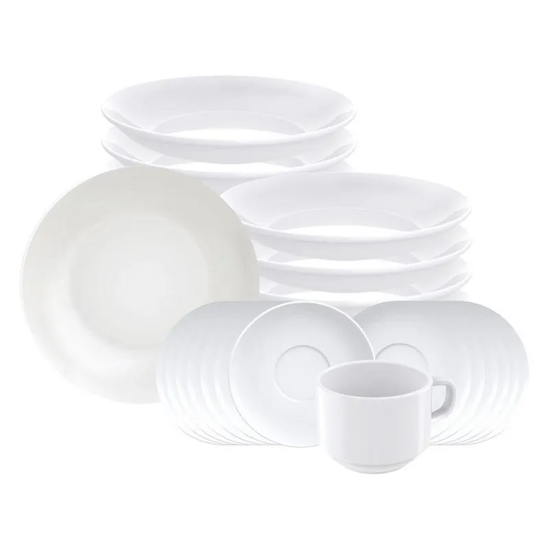 Kit 24 Peças Sobremesa E Chá Porcelana Branca Tramontina