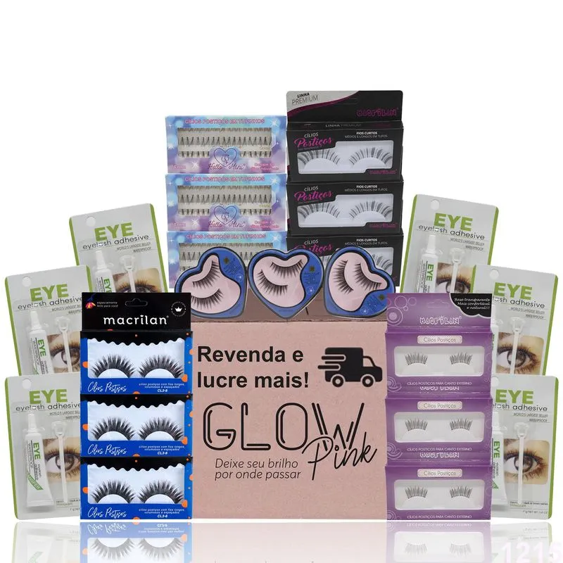 Caixa De Revenda Glow Pink Cílios Postiços No Atacado
