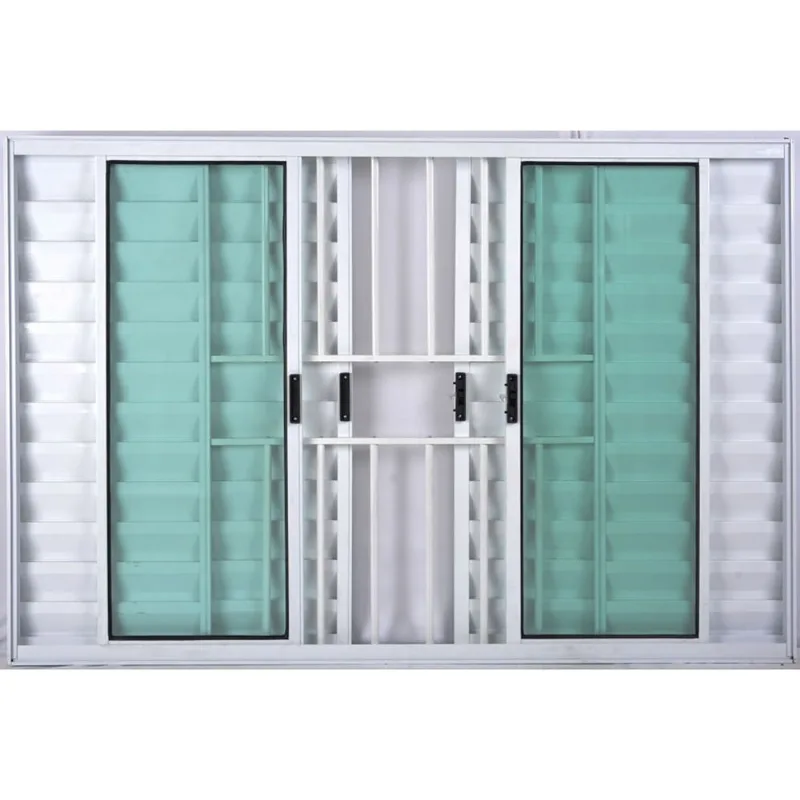 Janela Veneziana De Alumínio 6 Folhas 1,00 X 1,00 Com Grade Cor Branco Linha All Soft