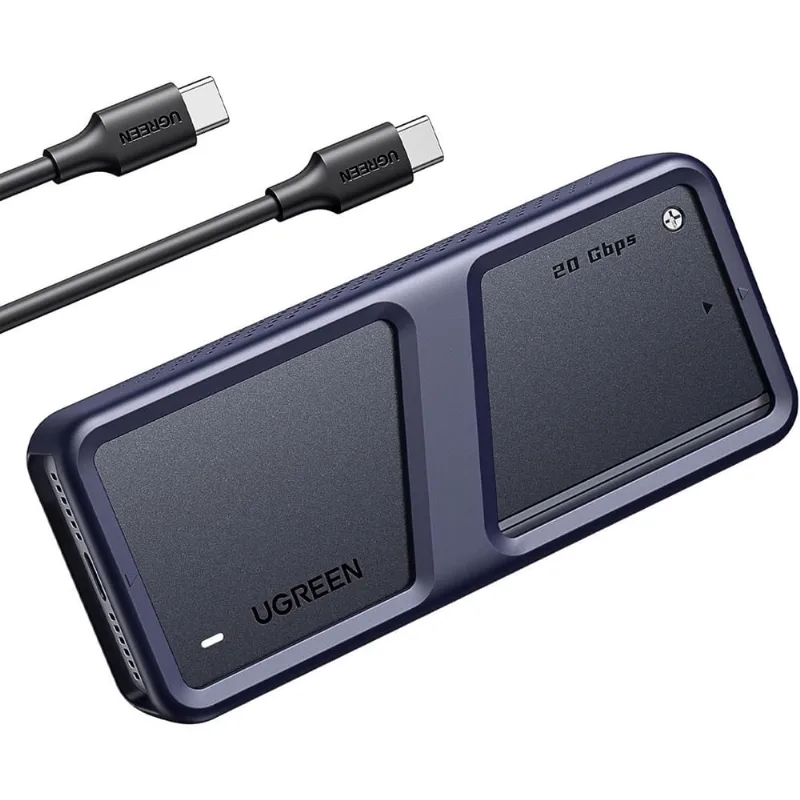 Ugreen Case Para ssd NVME/Pcie M.2 20 Gbps - USB C / USB 3.2 Gen2 (Estojo alumínio)