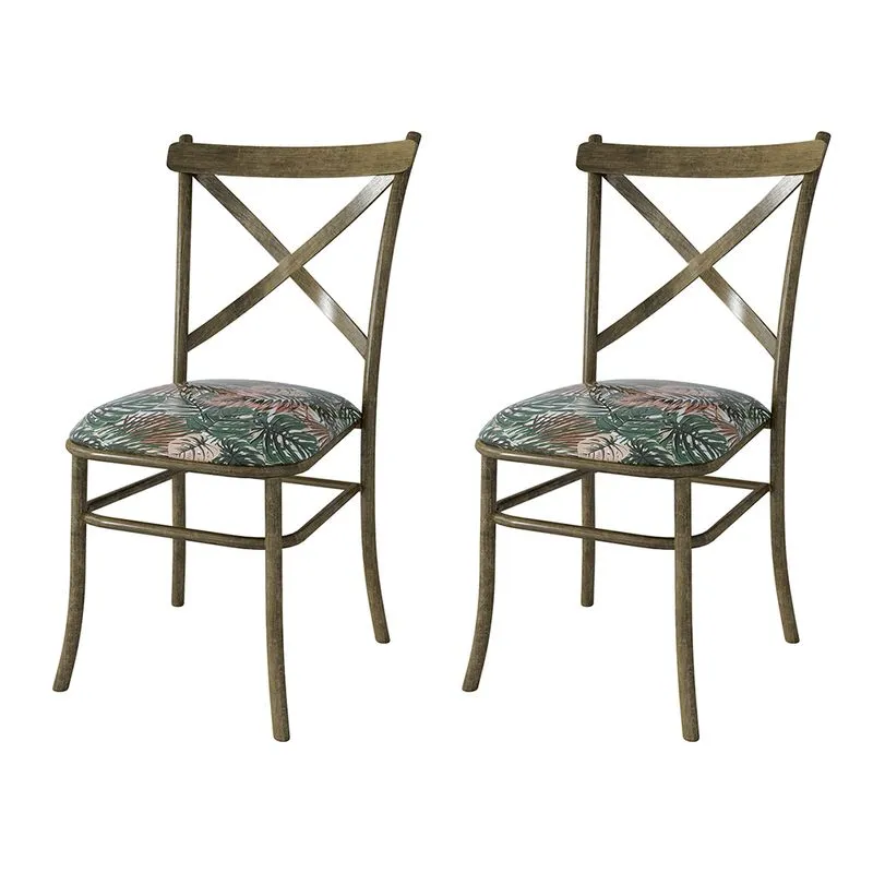 Kit De 2 Cadeiras De Jantar New Katrina Marrocos Costela De Adão Verde