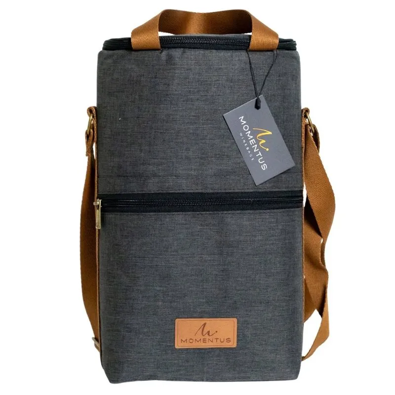 Wine Bag Sambaqui Térmica Momentus 4 Garrafas Cinza