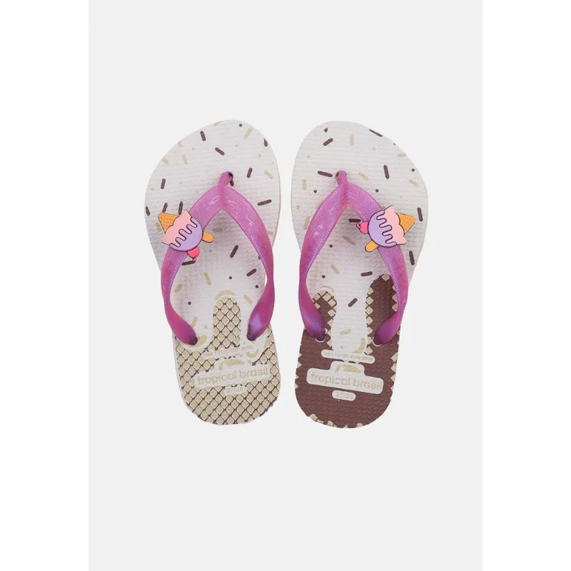 Chinelo Tropical Brasil Infantil Bege - 31