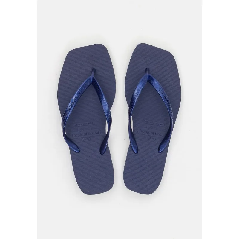 Chinelo Tropical Brasil Quadradinha Perolado Azul - 39