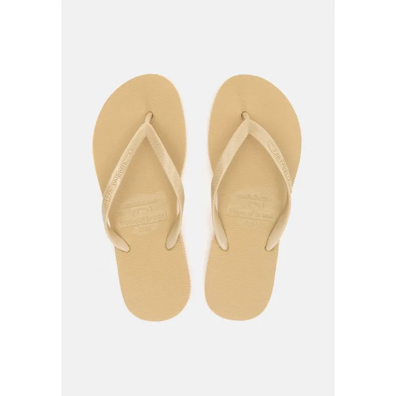 Chinelo Tropical Brasil Bi-Color Slim Bege - 37