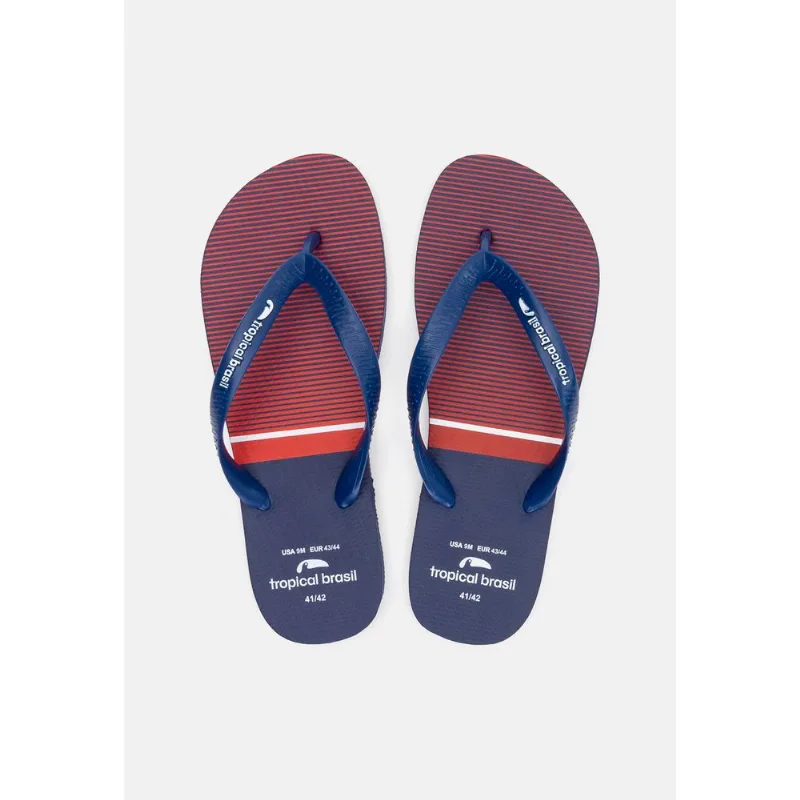Chinelo Tropical Brasil Estampado Azul Marinho - 41