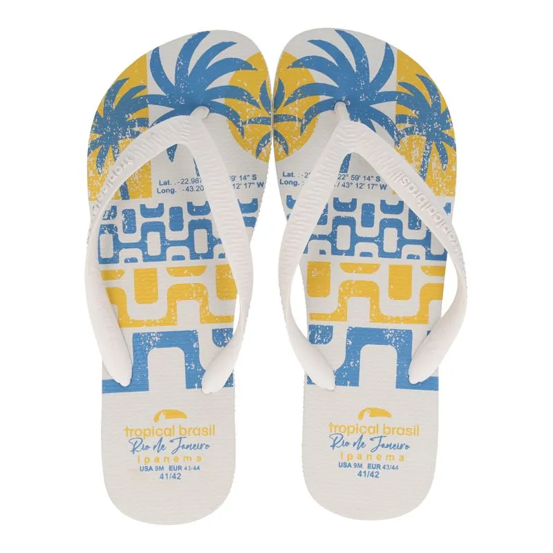Chinelo Masculino Tropical Brasil Antiderrapante Off White OFF WHITE/OFF WHITE - 33