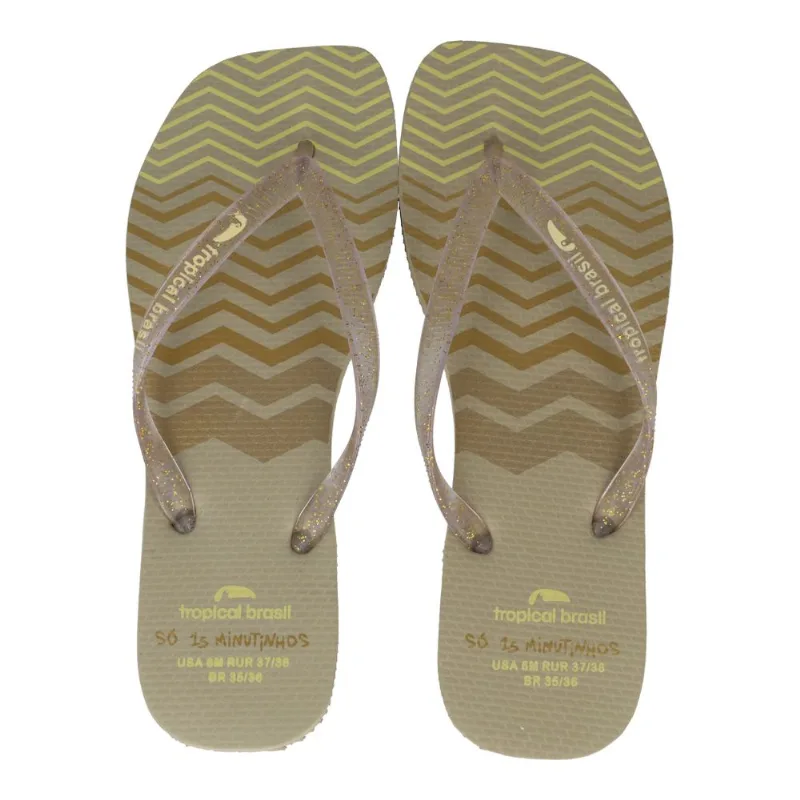 Chinelo Tropical Brasil Cristal Glitter Dourado Feminino CRISTAL GLITER OURO/AREIA - 35