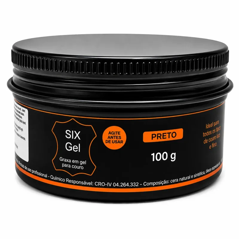 Graxa em Gel Para Couro 100 g Embalagem Premium - Preto