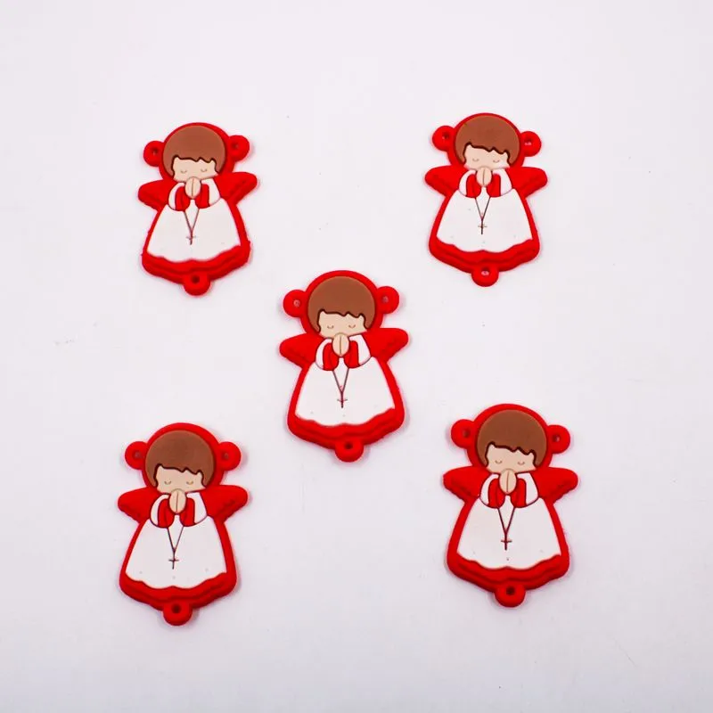 Aplique Anjos 33X50mm Emborrachado Com 50 Peças 201 - Vermelho