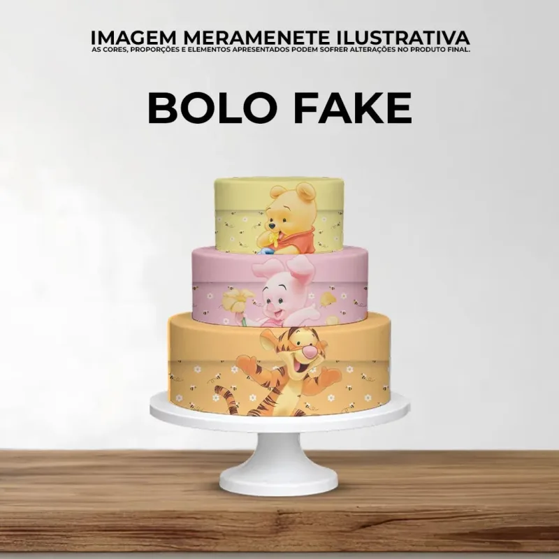 Capa de Bolo Ursinho pooh
