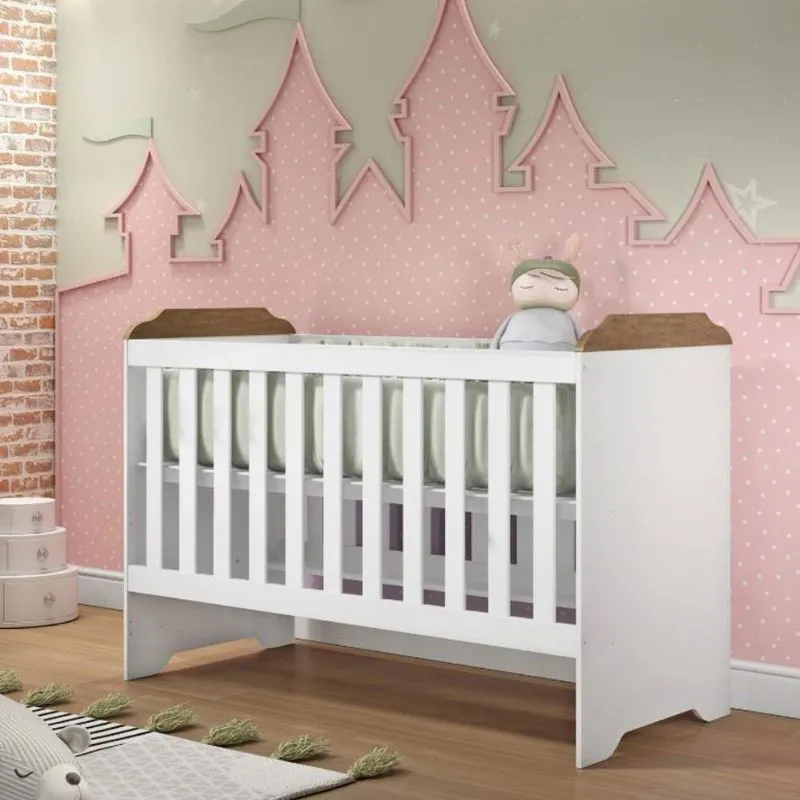 Berço 3 Em 1 Mini Cama E Mini Sofa Mel Carolina Baby Branco/amadeirado Cestaplus
