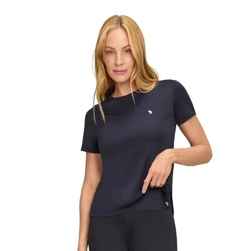 Camiseta Alto Giro Skin Fit Alongada Feminina 101702-C0049 GG / Preto