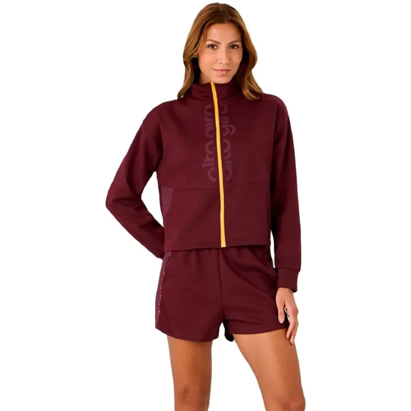 Jaqueta Moletom Alto Giro Bicolor Feminina G / Vermelho