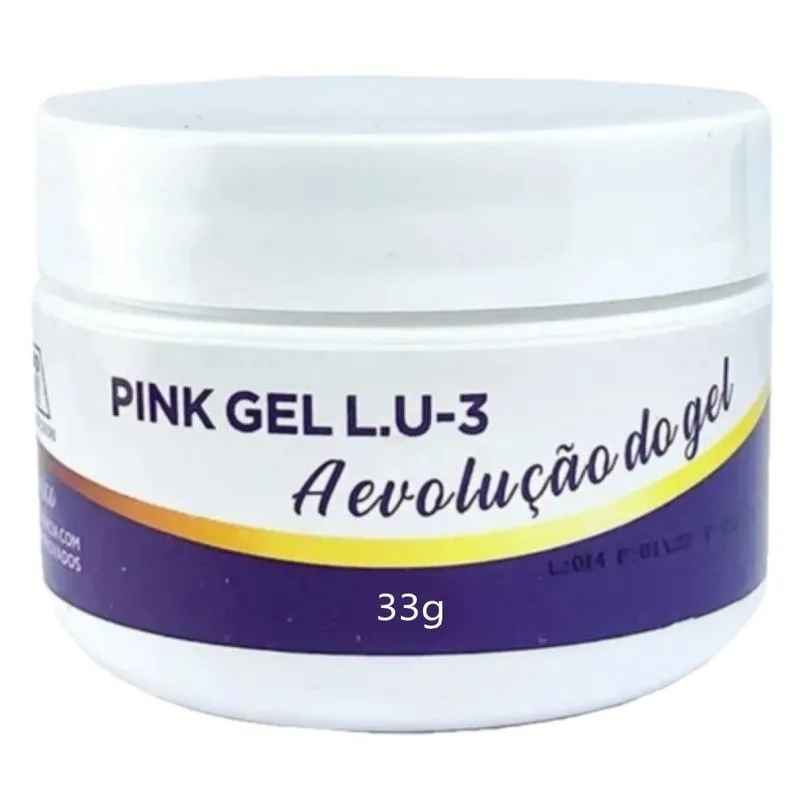 Gel Pink Lu3 33g Piu Bella Tradicional Unhas Em Gel