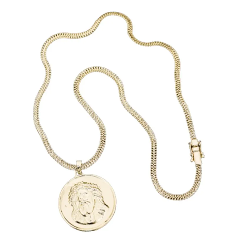 Corrente Grumet Lacraia Lateral 5mm Pingente Medalha Redonda