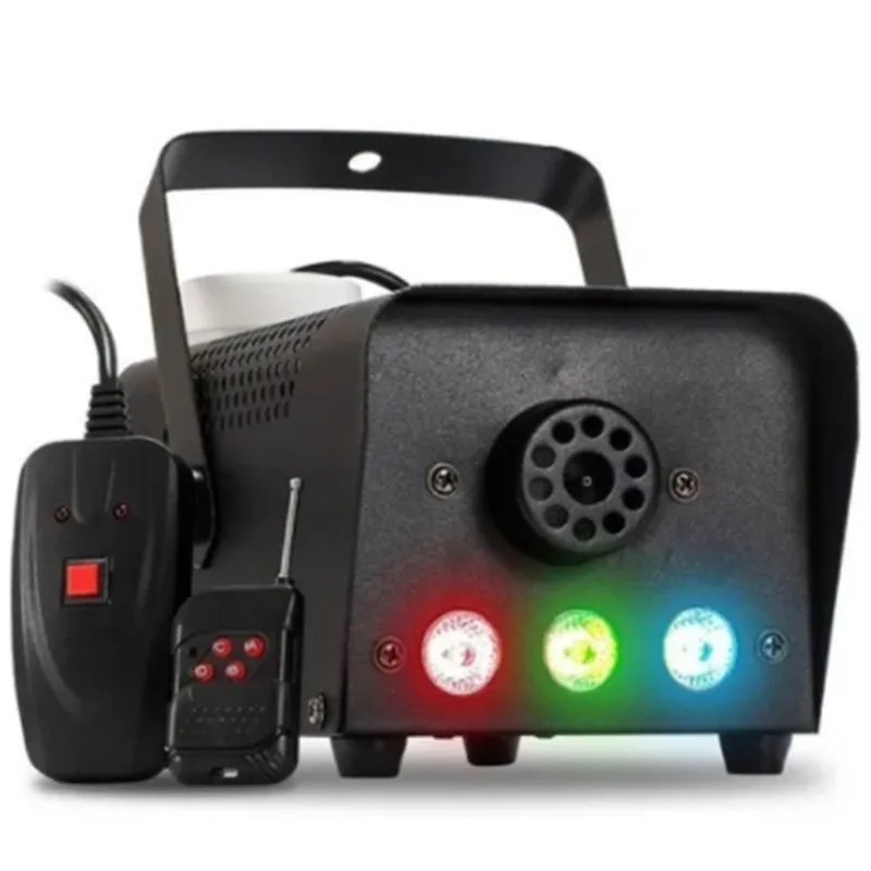 Maquina De Fumaça 3 Leds Rgb Controle Sem Fio Muita Fumaça