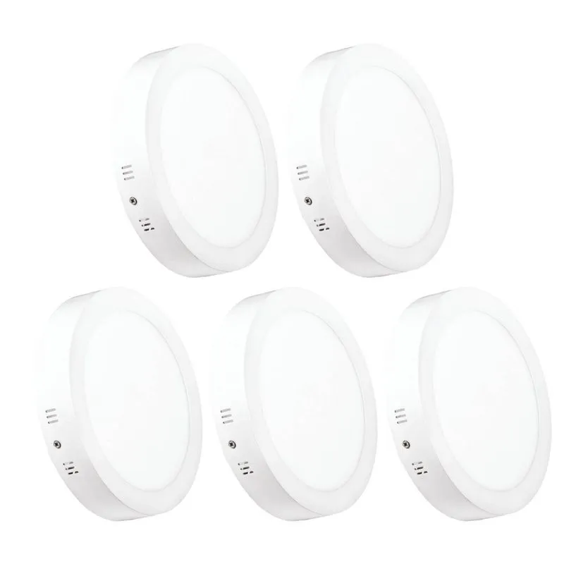 Kit 5 Luminárias Painel De Teto 24w Led 3000k Branco Quente