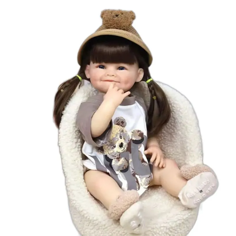 Bebê Reborn Menina, Olhos Abertos, Corpo Todo Em Vinil De Silicone