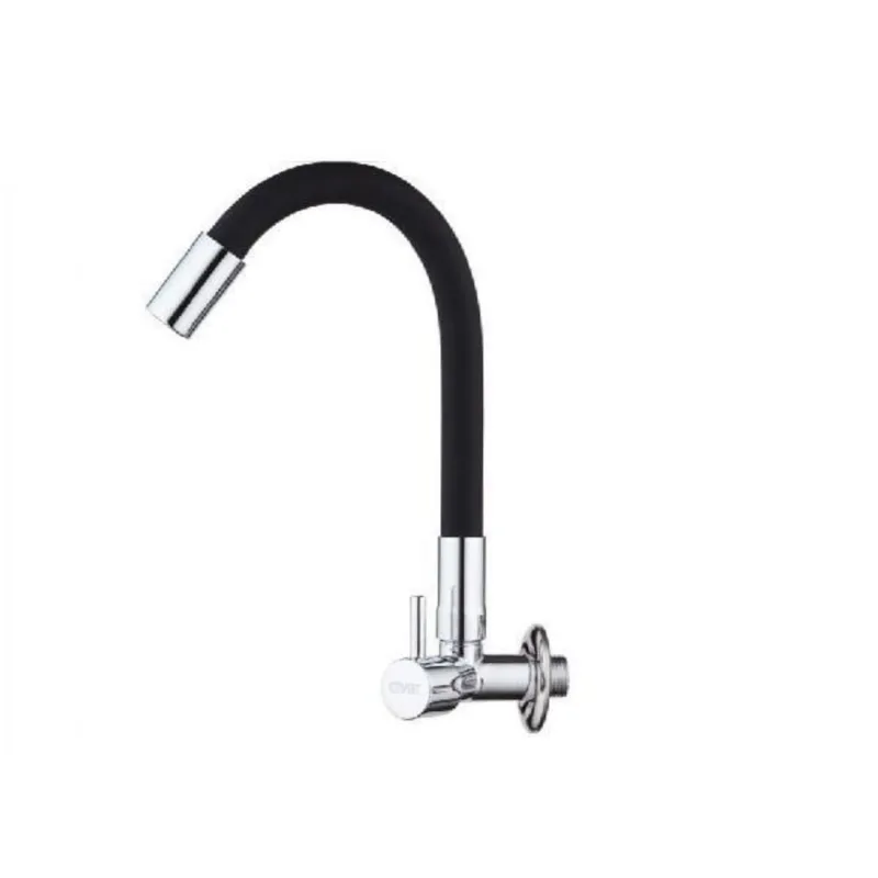 Torneira De Pia Flexivel De Metal Parede Cozinha Cor Preta