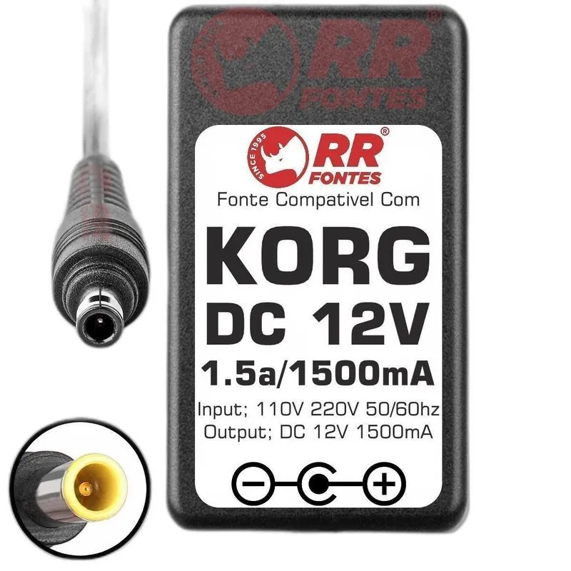 Fonte 12v Para Korg Emx-1sd Esx-1sd Kaptivator Kp2 Kp3 M50
