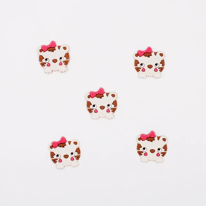 APLIQUE GATINHA EMBORRACHADO COM 40X38MM 50 PEÇAS 645 - Bege E Marrom Mesclado
