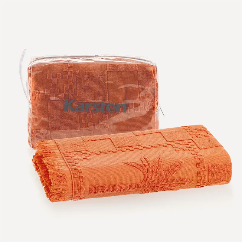 Toalha de Praia 100% Algodão Softmax Sol Laranja