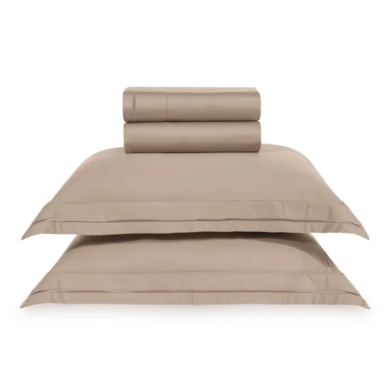 Jogo de Cama King 400 Fios Cetim Bravelli Nocciola/Legno
