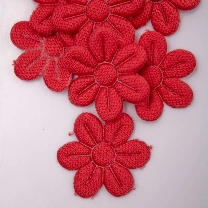 APLIQUE FLOR PRENSADA 20MM EM POLIESTER COM 500 UNIDADES 201 - Vermelho