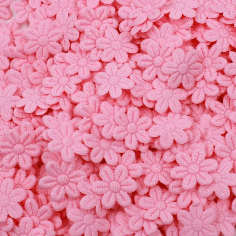APLIQUE FLOR PRENSADA 20MM EM POLIESTER COM 500 UNIDADES 217 - Rosa Bebe