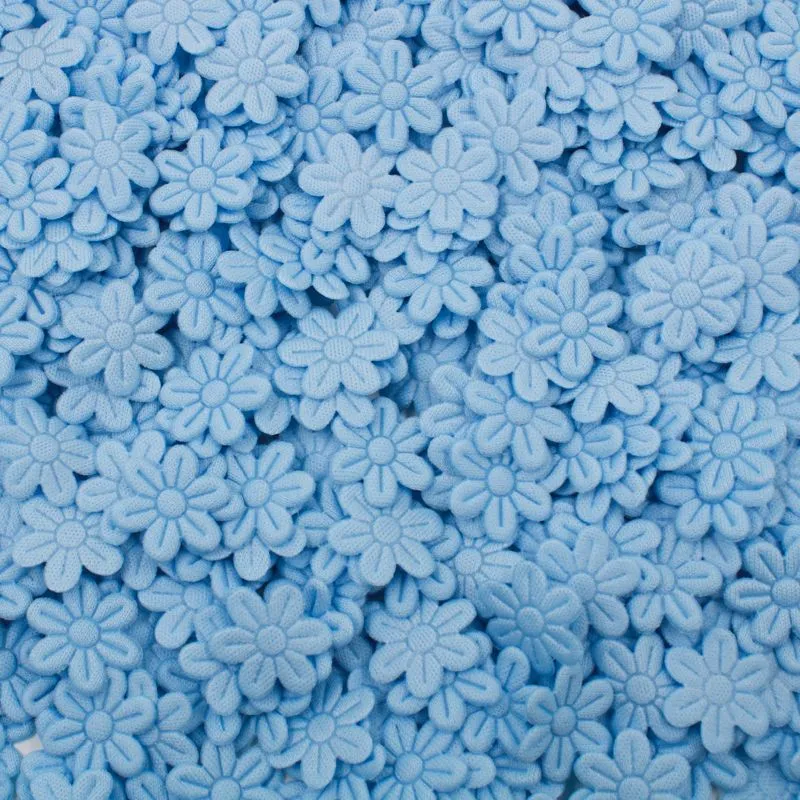 APLIQUE FLOR PRENSADA 20MM EM POLIESTER COM 500 UNIDADES 219 - Azul Bebe